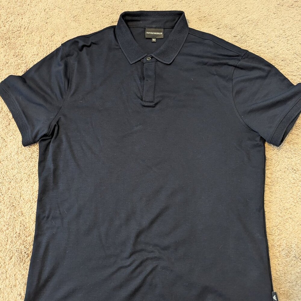 Emporio Armani Polo Shirt - Navy - Mens Size XL